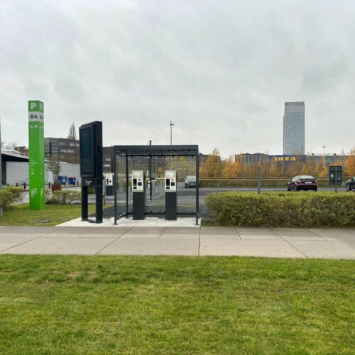 Overkapping voor automaten model Myla 38 Sterke, onderhoudsarme ticketautomaat overkapping. Ideaal voor openbare ruimtes en verkrijgbaar in vele afmetingen.